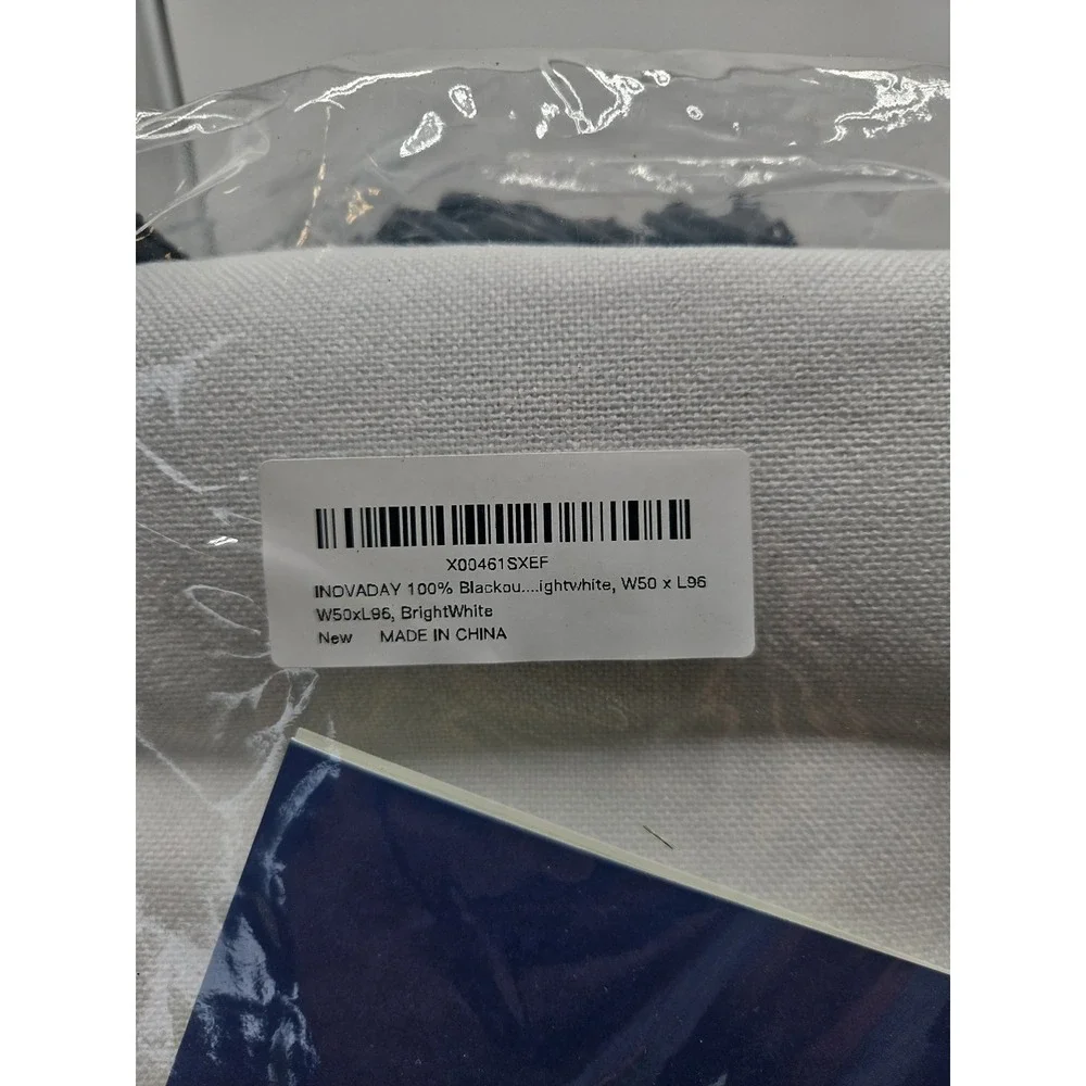 INOVADAY 100% Blackout Curtain 50w X96l  Pinch Pleated Linen Blackout  White